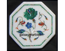  marble inlay handicraft  tile oct  5" TP-504